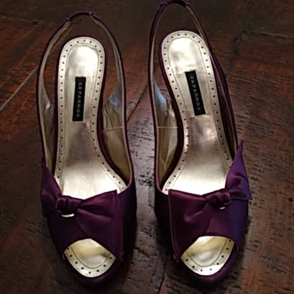 Caparros Satin Purple Dress Shoe 8 - Picture 1 of 4